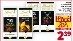 Billa Lindt Excellence div. Sorten Angebot