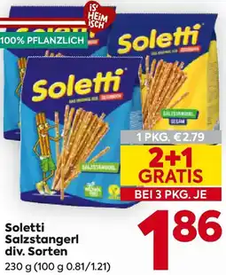 Billa Soletti Salzstangerl div. Sorten Angebot