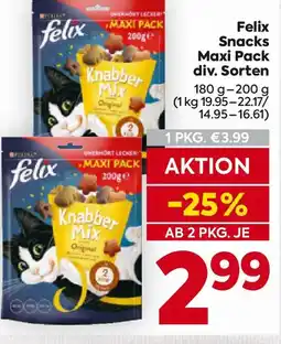 Billa Felix Snacks Maxi Pack div. Sorten Angebot