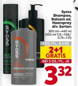 Billa Syoss Shampoo, Balsam od. Haarspray div. Sorten Angebot