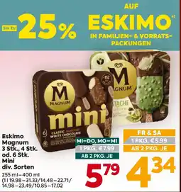 Billa Eskimo Magnum 3 Stk., 4 Stk. od. 6 Stk. Mini div. Sorten Angebot