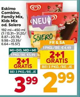 Billa Eskimo Combino, Family Mix, Kids Mix od. Solero Angebot