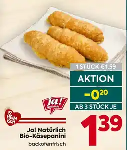 Billa Ja! Natürlich Bio-Käsepanini Angebot
