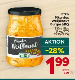 Billa Efko Pikantes Weißkraut Burger & BQ Angebot