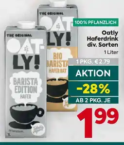 Billa Oatly Haferdrink div. Sorten Angebot