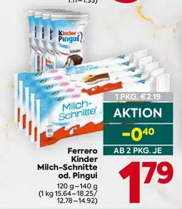 Billa Ferrero Kinder Milch-Schnitte od. Pingui Angebot