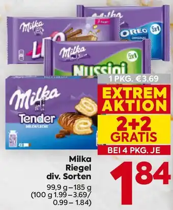 Milka Riegel div. Sorten