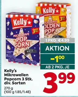 Billa Kelly's Mikrowellen Popcorn 3 Stk. div. Sorten Angebot
