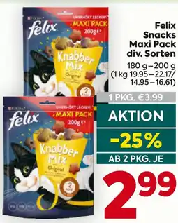 Billa Felix Snacks Maxi Pack div. Sorten Angebot