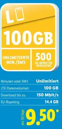 Lidl 100GB Angebot