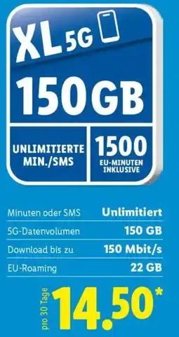 Lidl XL 5G 150GB Angebot