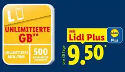 Lidl Unlimitierte gb Angebot
