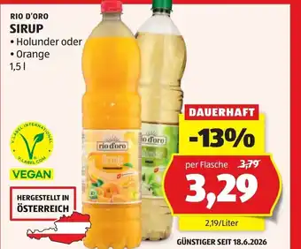 Hofer Rio d'oro sirup Angebot