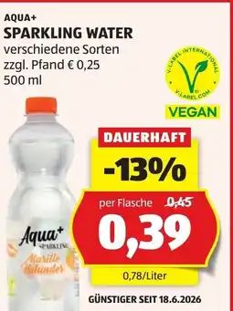 Hofer Aqua+ sparkling water Angebot