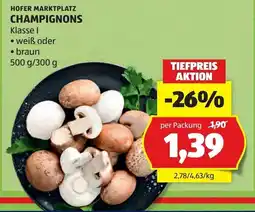 Hofer Hofer marktplatz champignons Angebot