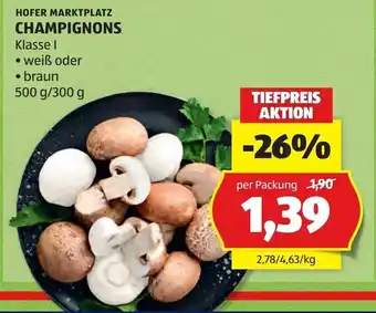 Hofer Hofer marktplatz champignons Angebot