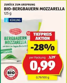 Hofer Zurück zum ursprung bio-bergbauern mozzarella Angebot