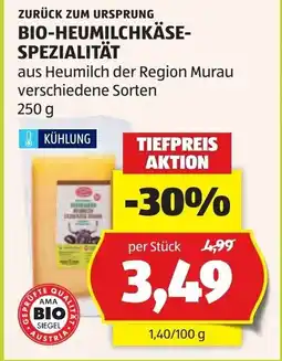 Hofer Bio-heumilchkäse- spezialität Angebot