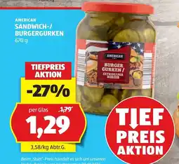 Hofer American sandwich-/ burgergurken Angebot