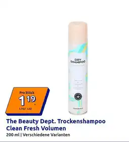 Action The beauty dept. trockenshampoo clean fresh volumen Angebot