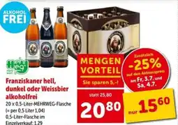Interspar Franziskaner hell, dunkel oder weissbier alkoholfrei Angebot