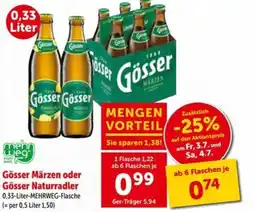 Interspar Gösser Märzen oder Gösser Naturradler Angebot