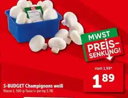 Interspar S-BUDGET Champignons w Angebot