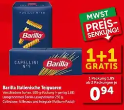 Interspar Barilla Italienische Teigwaren Angebot