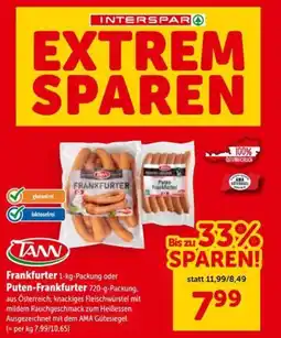 Interspar Frankfurter Puten-Frankfurter Angebot