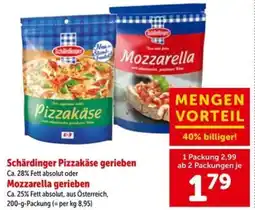 Interspar Schärdinger Pizzakäse gerieben oder Mozzarella gerieben Angebot