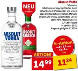 Interspar Absolut Vodka Angebot