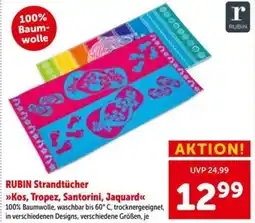 Interspar RUBIN Strandtücher Kos, Tropez, Santorini, Jaquard Angebot