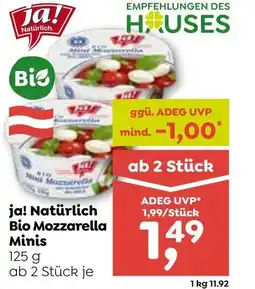 ADEG ja! Natürlich Bio Mozzarella Minis Angebot