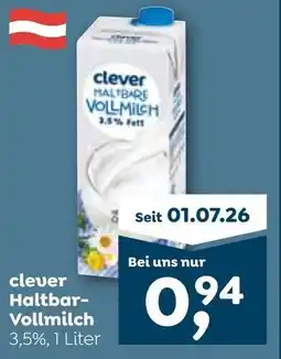 ADEG clever Haltbar- Vollmilch 3,5%, Angebot