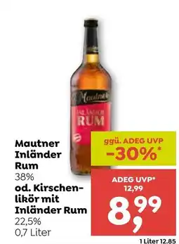 ADEG Mautner Inländer Rum od. Kirschen- likör mit Inländer Rum Angebot