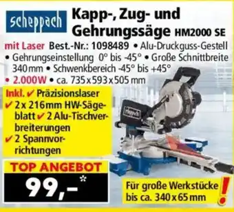 Kapp-, Zug- und Gehrungssäge HM2000 SE