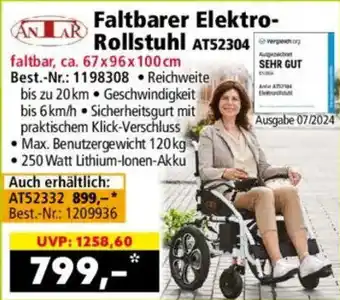 Norma Faltbarer Elektro- Rollstuhl AT52304 Angebot
