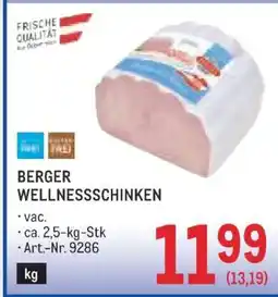 Metro Berger Wellnessschinken Angebot
