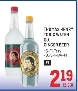 Metro THOMAS HENRY TONIC WATER OD. GINGER BEER Angebot