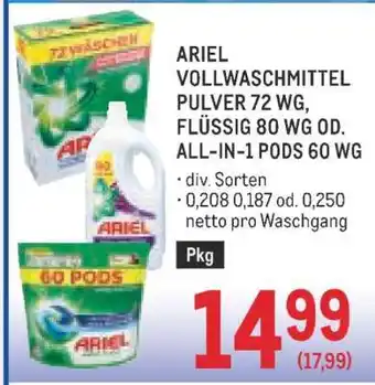 Metro ARIEL VOLLWASCHMITTEL Angebot