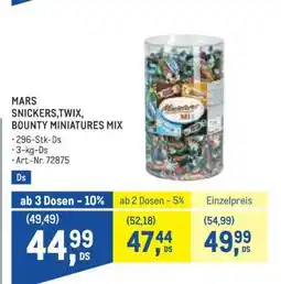Metro MARS, SNICKERS, TWIX, BOUNTY MINIATURES MIX Angebot