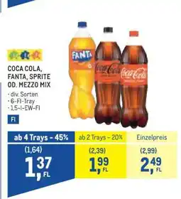 Metro Coca-Cola, Fanta, Sprite od. Mezzo-Mix Angebot