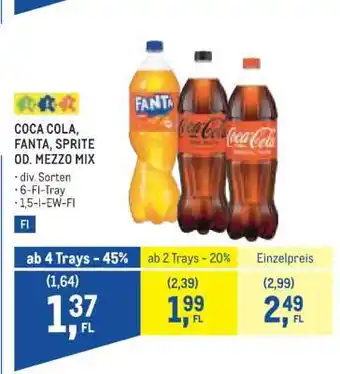 Coca-Cola, Fanta, Sprite od. Mezzo-Mix