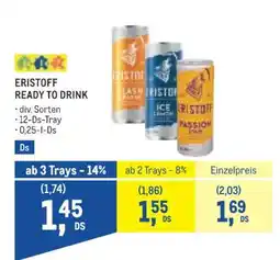 Metro ERISTOFF READY TO DRINK Angebot