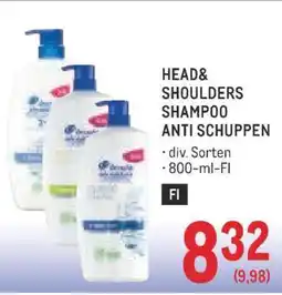 Metro HEAD& SHOULDERS SHAMPOO ANTI SCHUPPEN Angebot