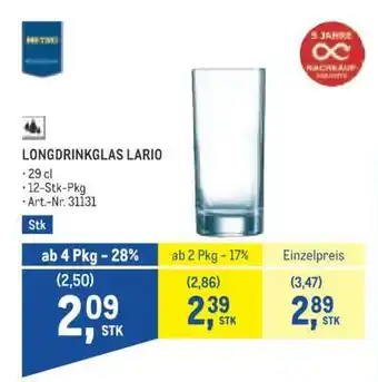 Metro LONGDRINKGLAS LARIO Angebot