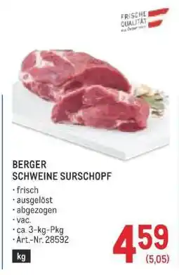 Metro BERGER SCHWEINE SURSCHOPF Angebot
