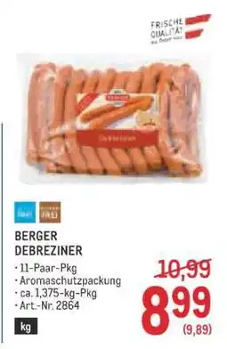 Metro Berger Debreziner Angebot