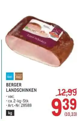 Metro Berger Landschinken Angebot