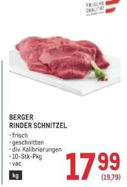 Metro Berger Rinder Schnitzel Angebot